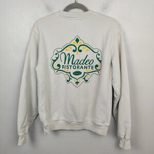 Madhappy Madeo Ristorante‎ Sweatshirt Size XS White Green Cotton Pullover